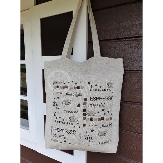 Printed semi-linen shopping bag "Coffee"